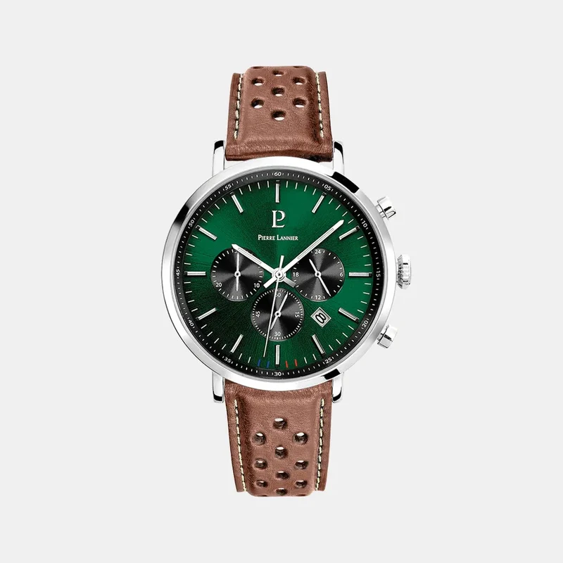 Montre PIERRE LANNIER Homme Baron Vert Chronographe 219G164