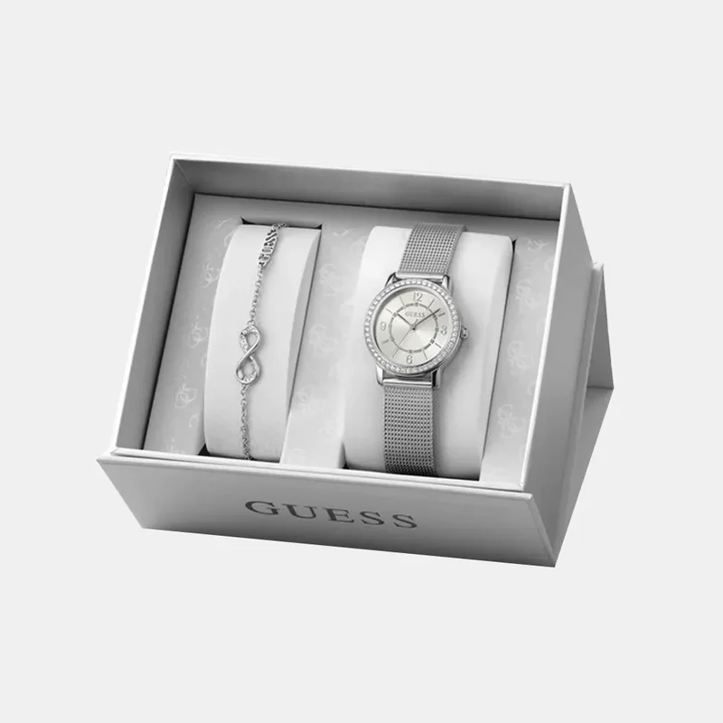 Montre GUESS Femme Melody en Acier Argenté - Coffret avec Bracelet JUBS01536JWRHS