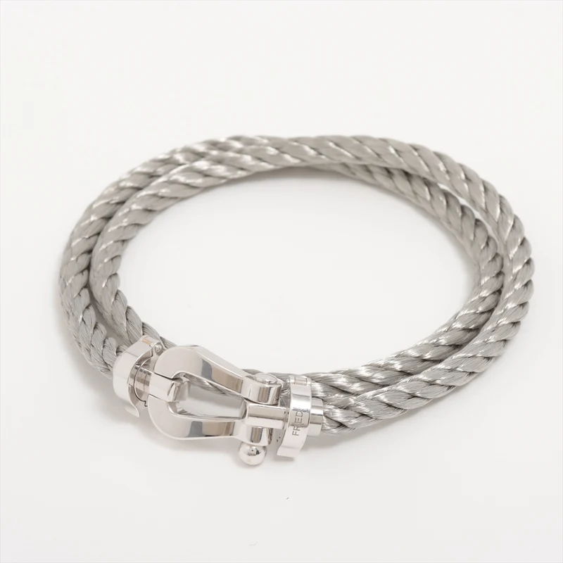 Bracelet Fred Force 10 Or Blanc Et Acier Taille L
