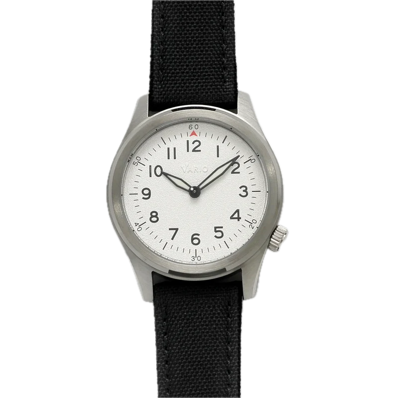 Vario 1945 A-11S Heron White Solar Quartz Field Watch