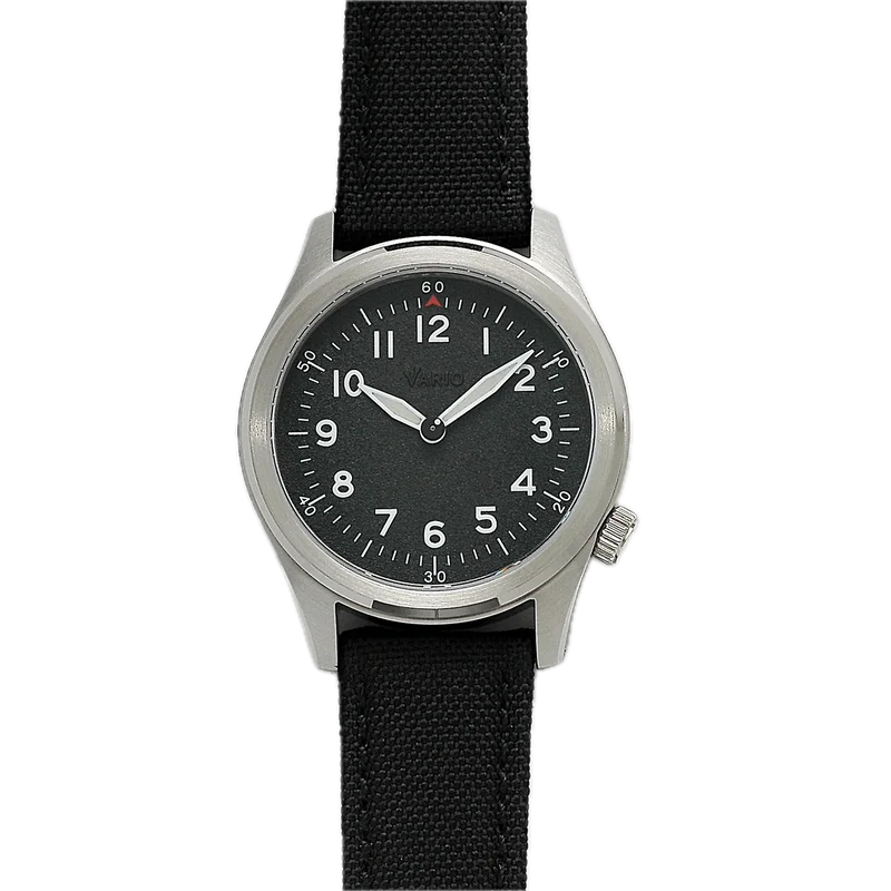 Vario 1945 A-11S Raven Black Solar Quartz Field Watch