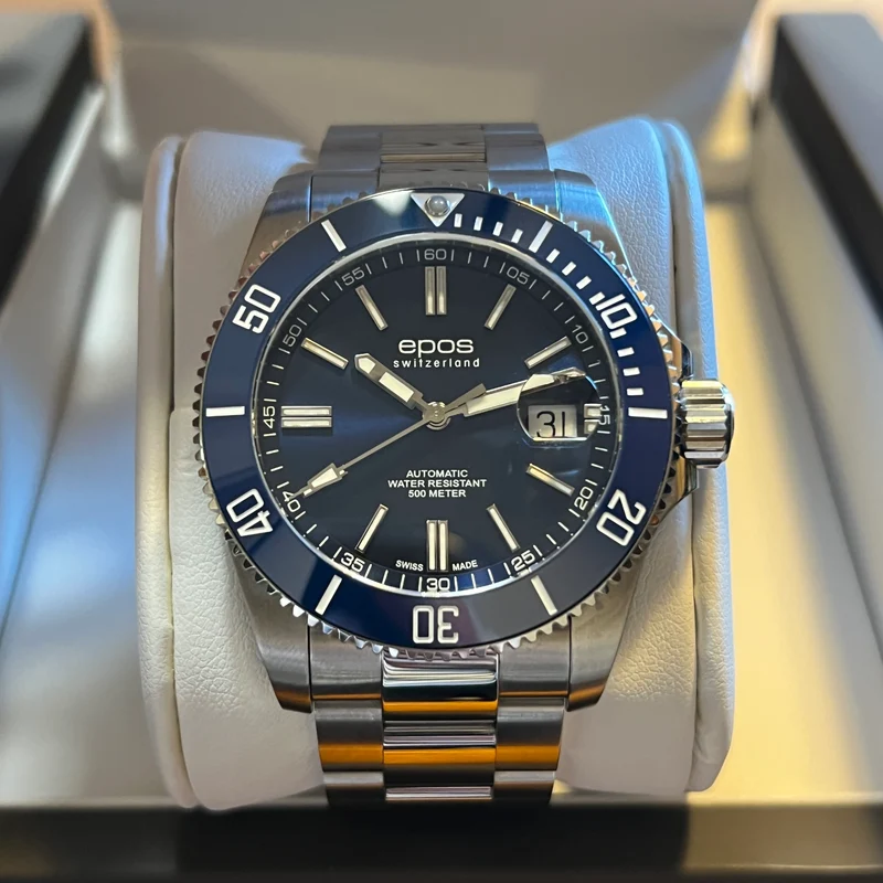 Epos Montre de plongée Sport Date Automatique Ensemble Complet 3504.131