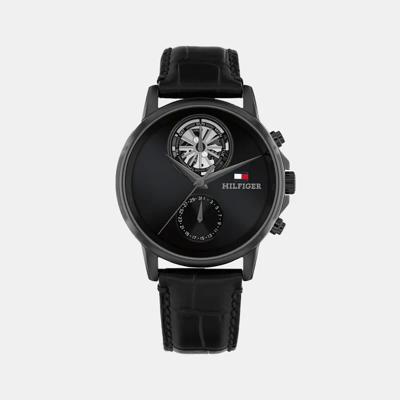 Montre TOMMY HILFIGER Homme STEWART en Cuir Noir 1710748