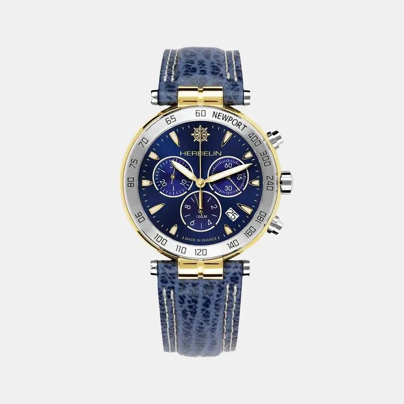 Montre HERBELIN Homme Newport Chronographe en cuir 37654T35