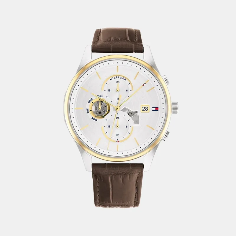 Montre TOMMY HILFIGER Homme Weston en Cuir Marron 1710501