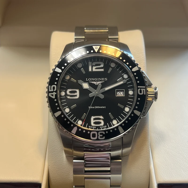 Longines HydroConquest Cadran Noir Coffret Complet L3.730.4.56.6