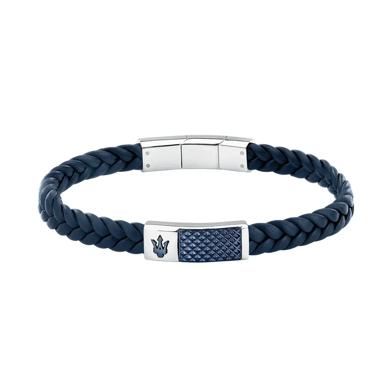 Bracelet MASERATI BIJOUX Homme en Cuir Bleu JM4249IK01
