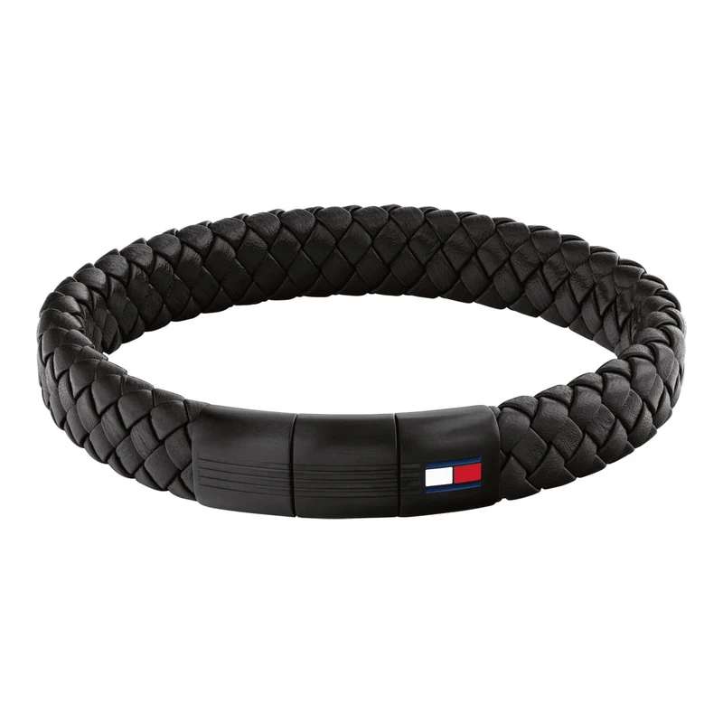 Bracelet TOMMY HILFIGER BIJOUX Homme en Cuir Noir 2790662