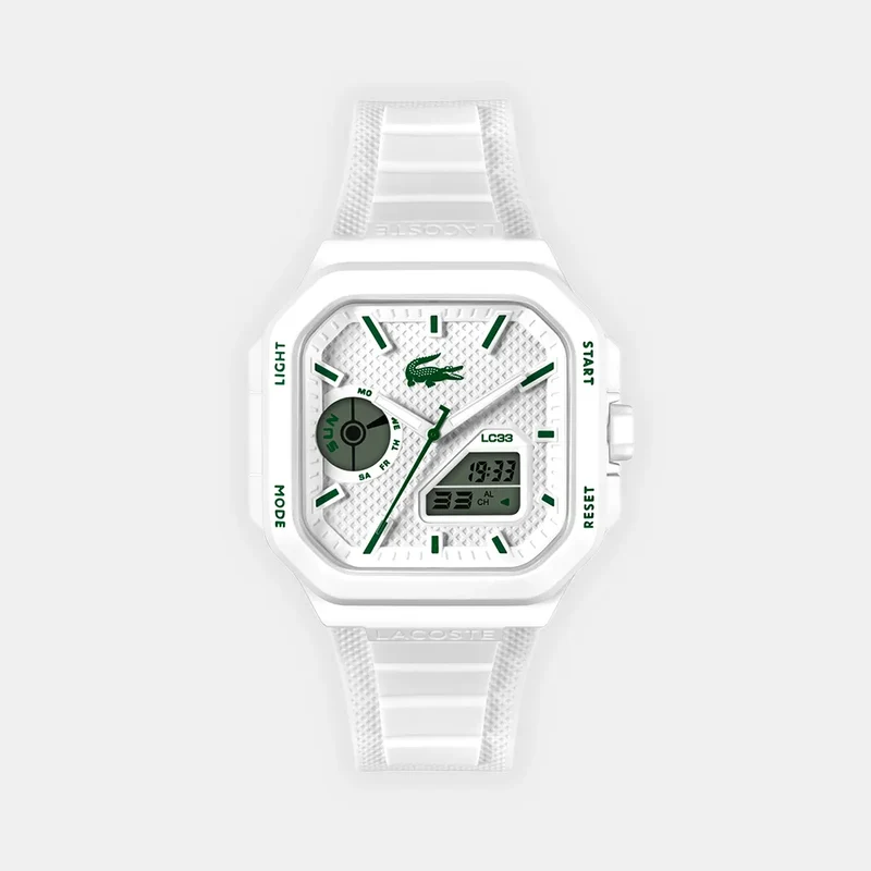 Montre LACOSTE Homme LC33 Square en Silicone Blanc 2011506
