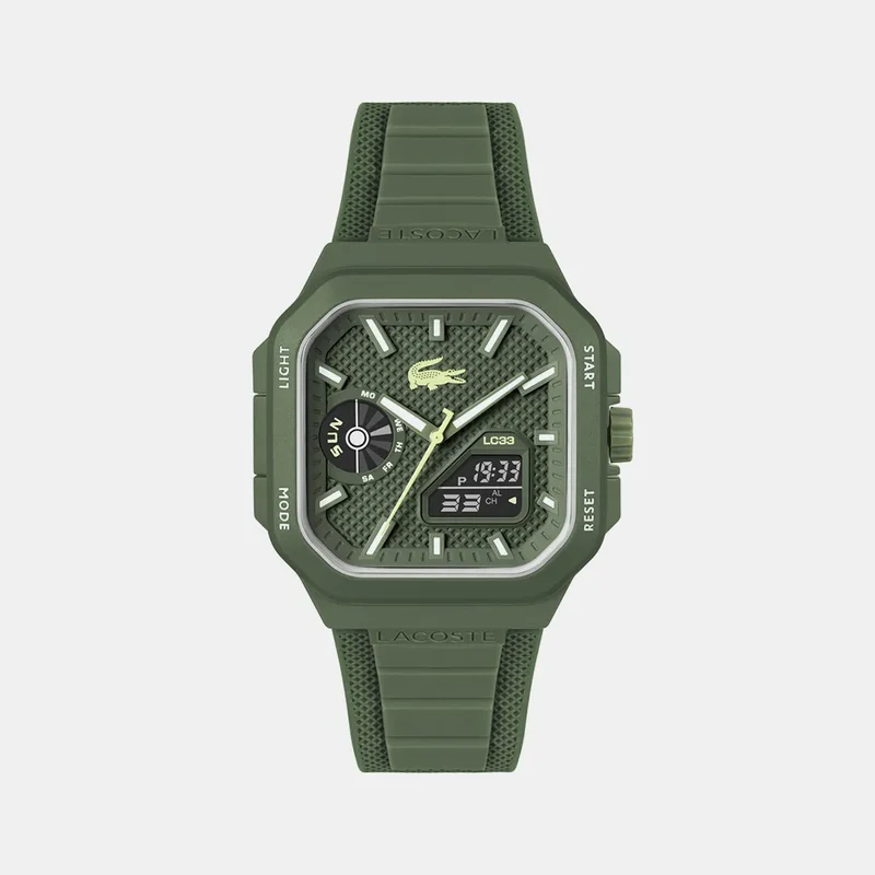 Montre LACOSTE Homme LC33 Square en Silicone Kaki 2011505