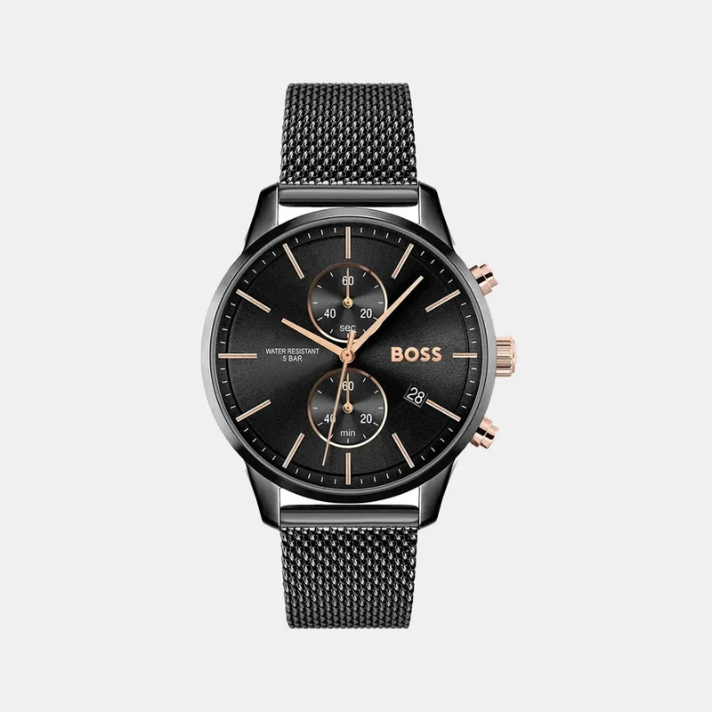 Montre BOSS Homme Associate Chronographe en Acier Noir 1513811