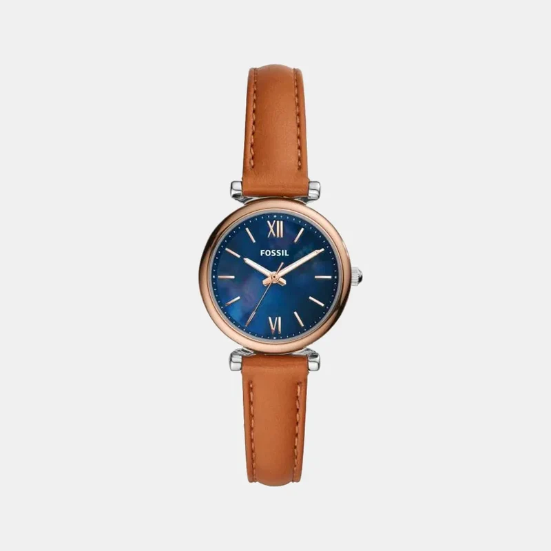 Montre FOSSIL Femme Carlie Mini en Cuir Marron ES4701
