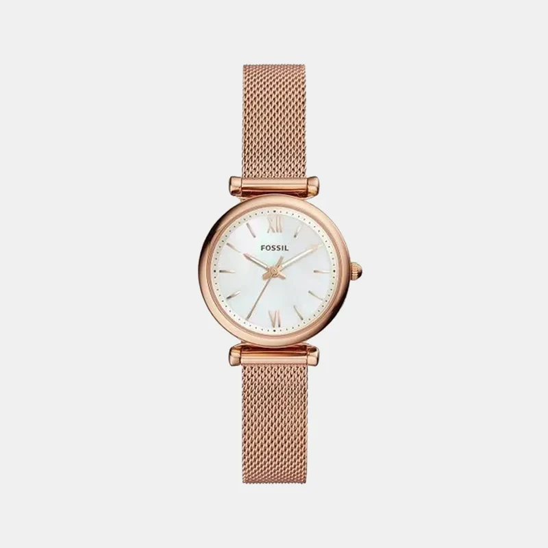 Montre FOSSIL Femme Carlie Mini en Acier Milanais Doré Rose ES4433