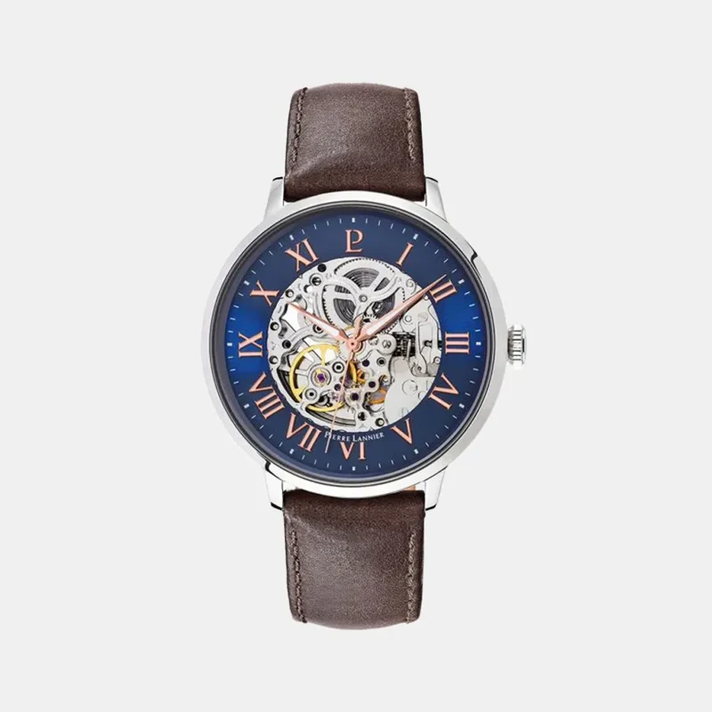 Montre PIERRE LANNIER Homme Automatic en Cuir Marron 322B164