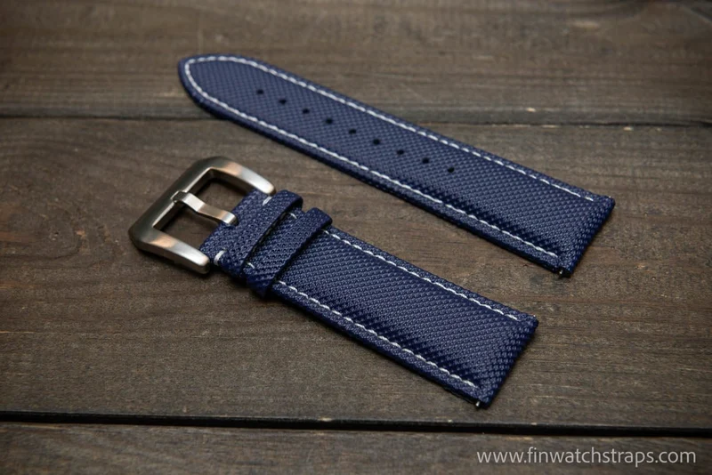 Sailcloth Canvas watch strap, waterproof watch band, fits PAM, U-Boat, Seiko and other heavy watches 19 mm, 20 mm, 21 mm, 22mm, 23mm, 24 mm
