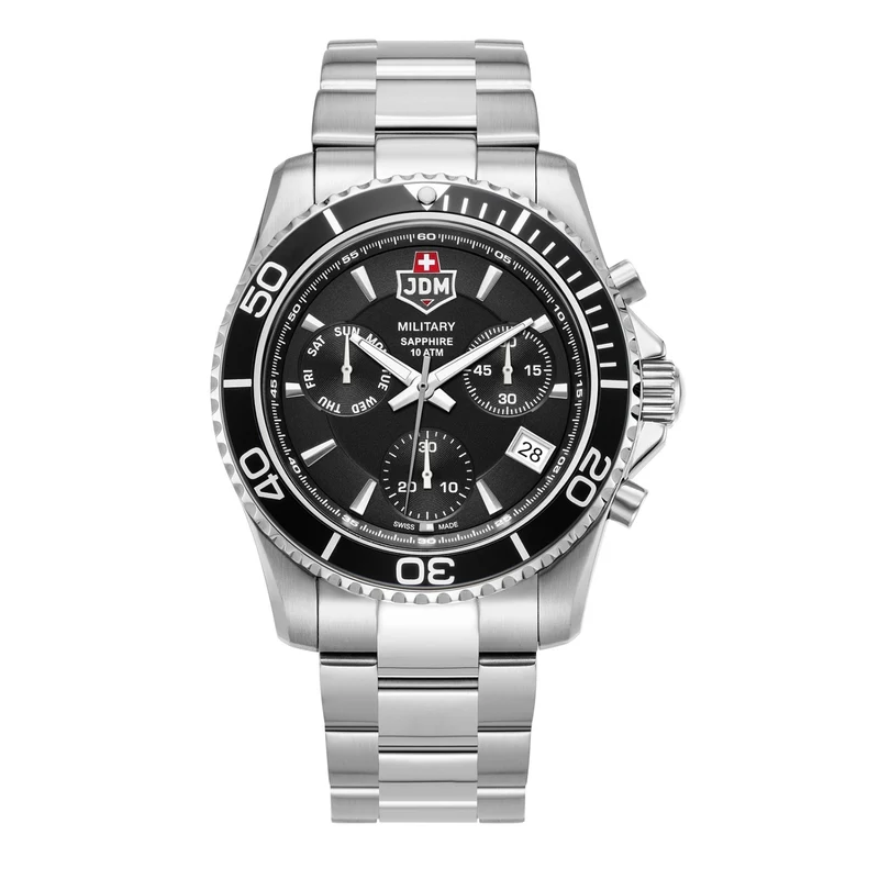JDM Military Sierra Chrono Montre Homme Noire JDM-WG019-01