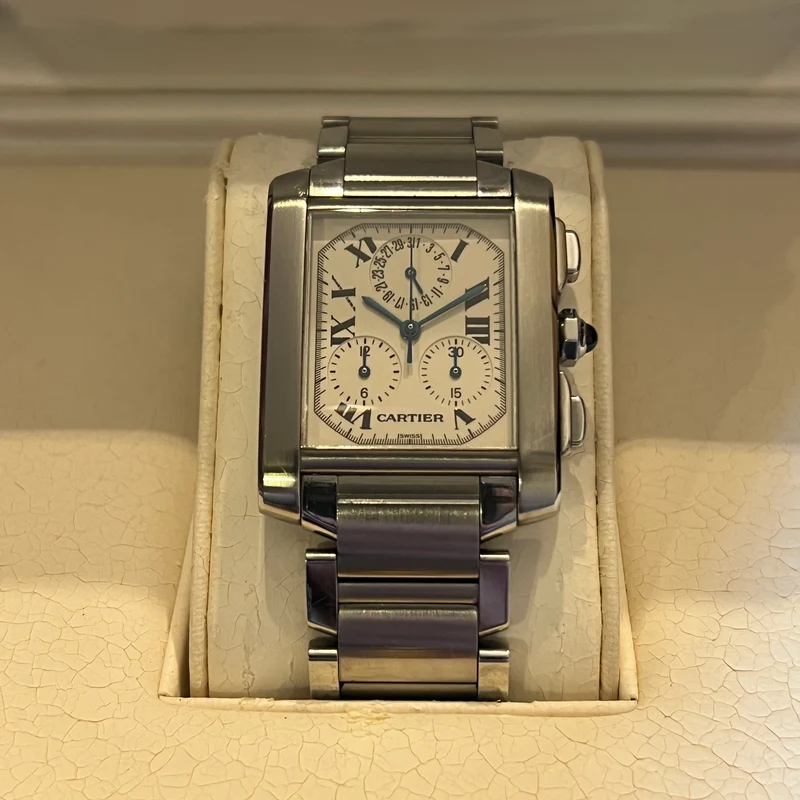 Coffret complet Cartier Tank Française Chrono Reflex W51001Q3