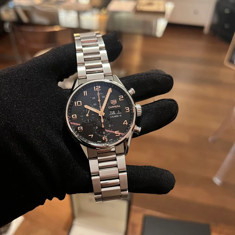 Coffret complet chronographe Tag Heuer Carrera Cal 16 CV2A1AB.BA0738