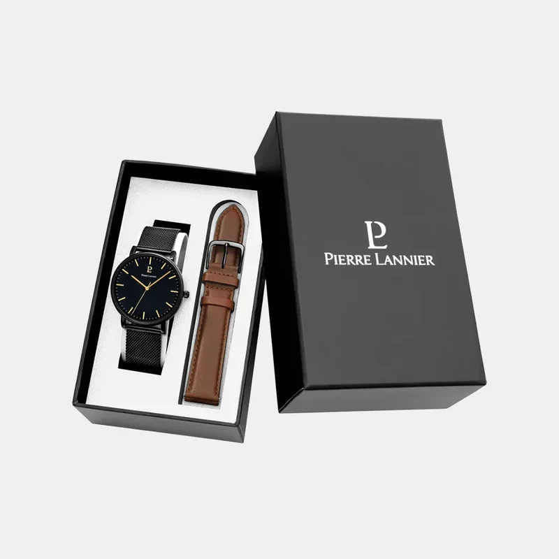 Montre PIERRE LANNIER Homme Essential Coffret Bracelets Interchangeables 388C439