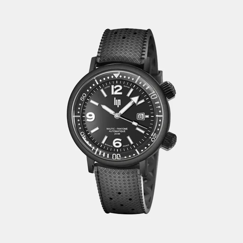Montre LIP Homme Nautic-Fantôme Automatique en Cuir Noir 671860
