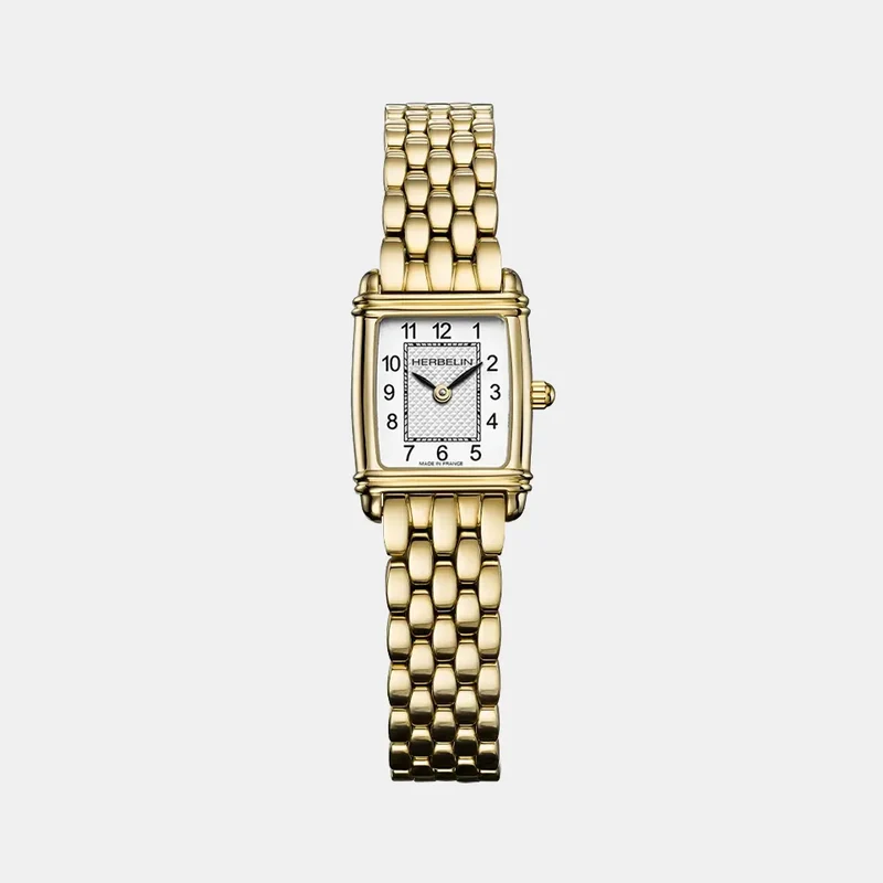 Montre HERBELIN Femme Art Déco en Acier Doré 17438BP1N22