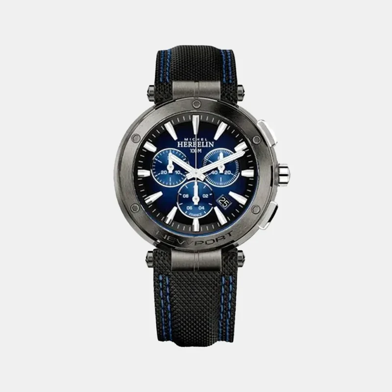 Montre HERBELIN Homme Newport en Cuir Bleu 37688/GA35