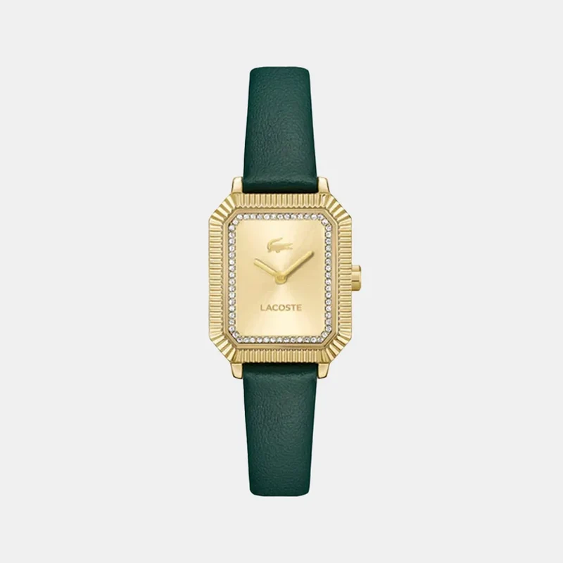 Montre LACOSTE Femme Parisienne Champagne en Cuir Vert 2001442