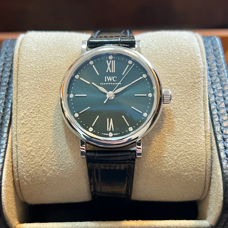IWC Montre Portofino automatique à cadran vert, ensemble complet IW357405