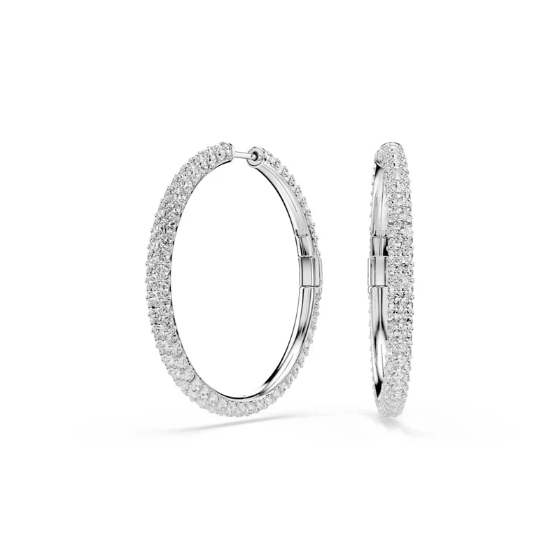 Swarovski Boucles d'oreilles créoles rondes Dextera couleur argent 5754156