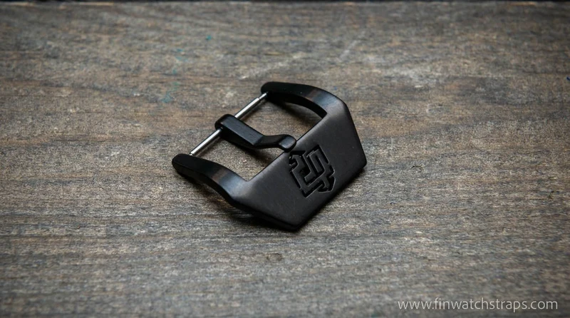 Panerai style buckle stainless steel, black matte, 20 mm, 22 mm, 24 mm, 26 mm
