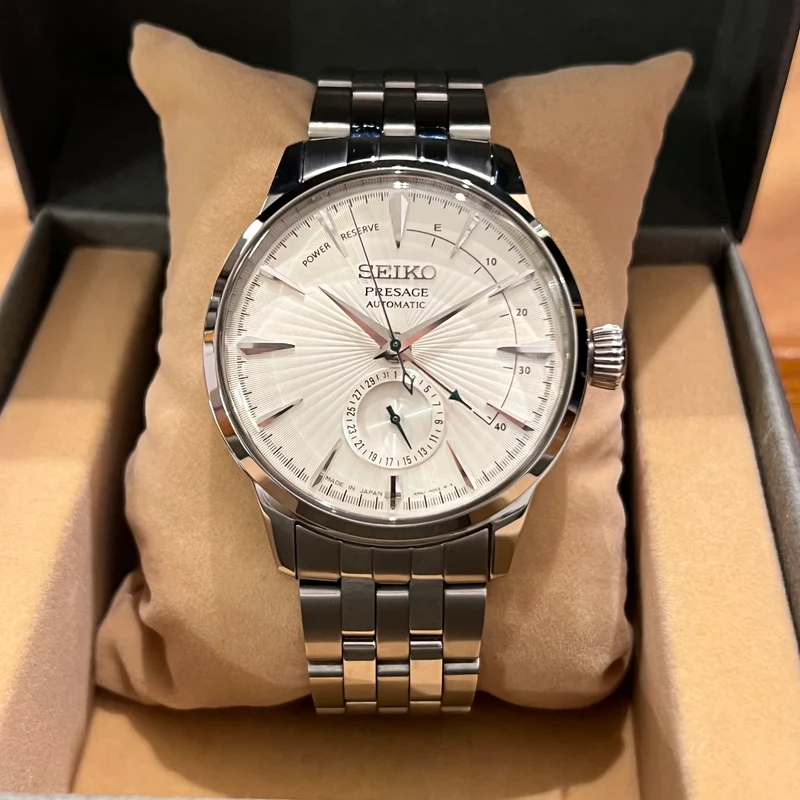Seiko Montre automatique Presage avec réserve de marche, ensemble complet SARY079