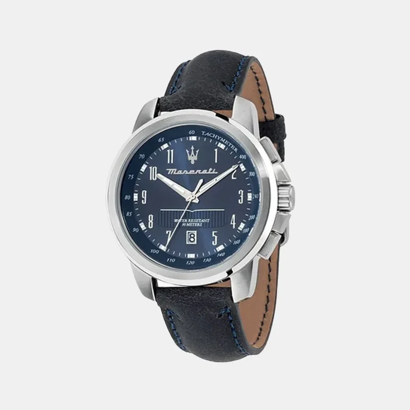 Montre MASERATI Homme Successo en Cuir Bleu R8851121003