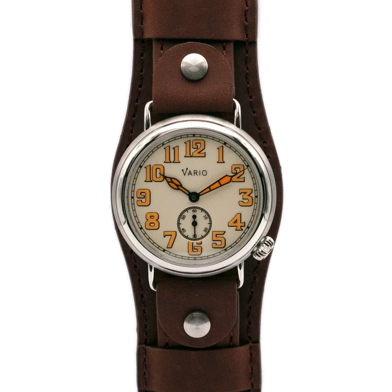 Vario 1918 Trench avec cadran crème et orange luminescent