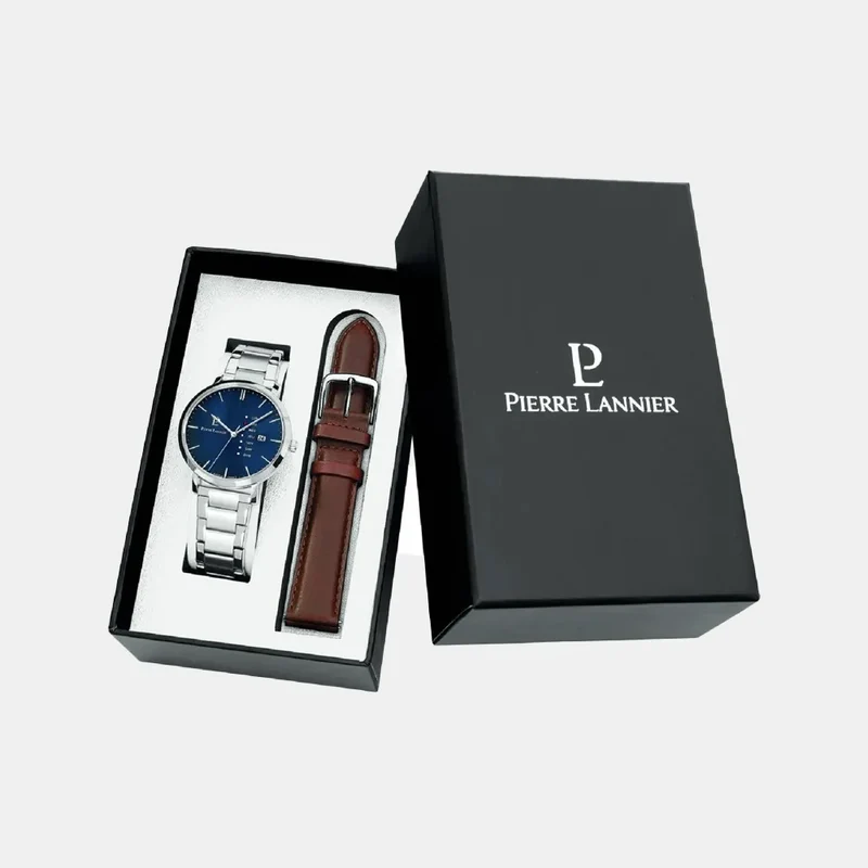 Montre PIERRE LANNIER Homme Data Coffret Bracelets Interchangeables 392C161