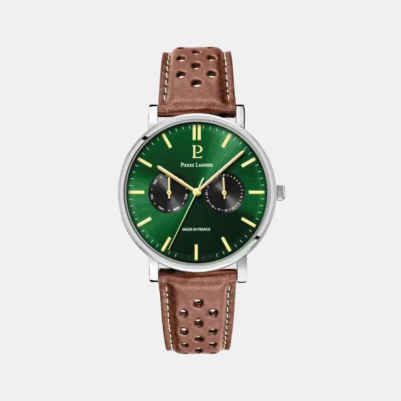 Montre PIERRE LANNIER Homme Essential en Cuir Marron 206J174