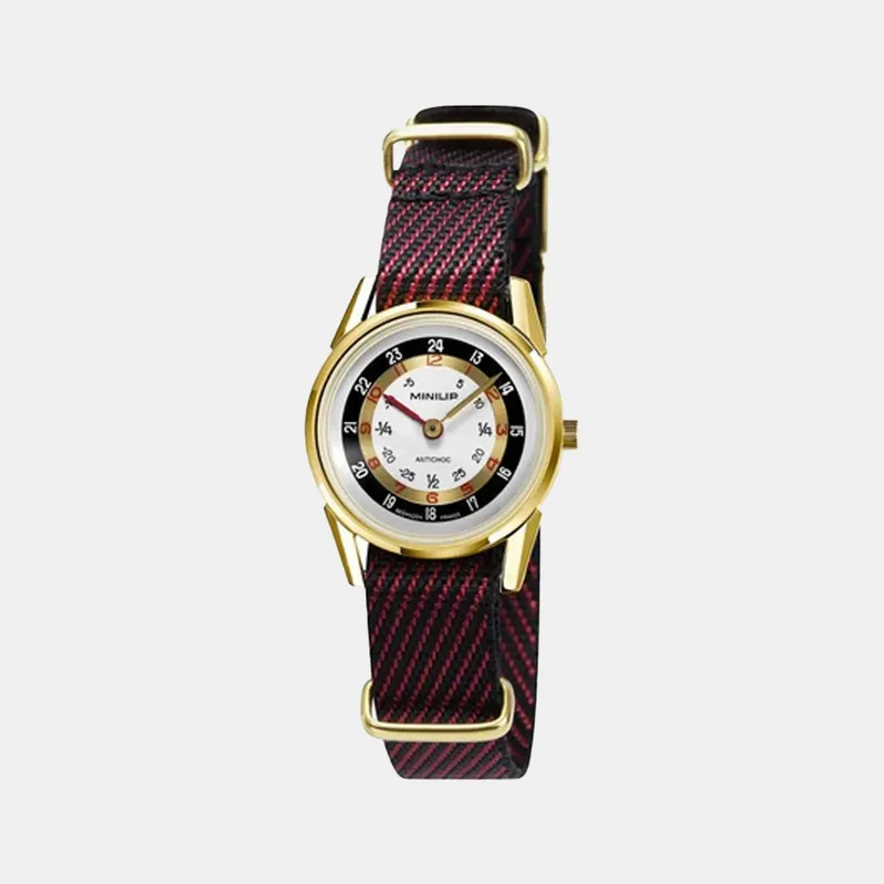 Montre LIP Junior MiniLip en Nylon Noir et Rouge 671970