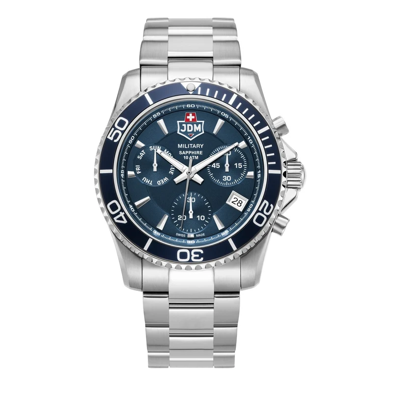 JDM Military Sierra Chrono Montre Bleue Pour Homme JDM-WG019-02
