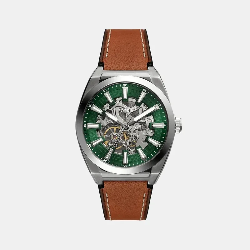 Montre FOSSIL Homme Everett Automatique en Cuir Marron ME3261