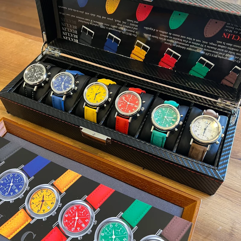 Coffret complet chronographe automatique Buclin C975