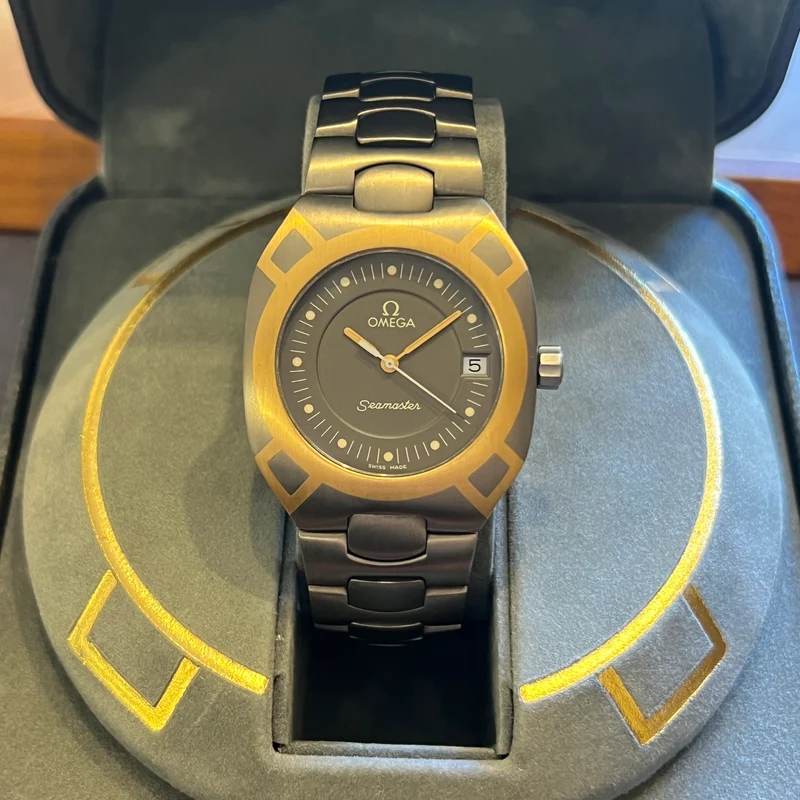 Omega Polaris Titanium 1985 Ensemble complet Quartz Date