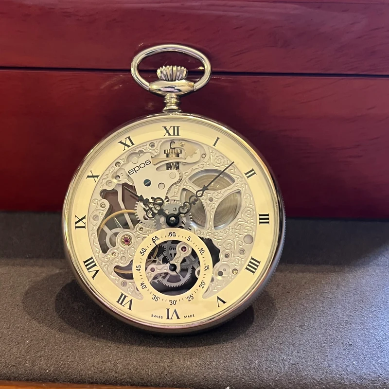 Epos Montre de poche squelette petite seconde, ensemble complet 2121SK