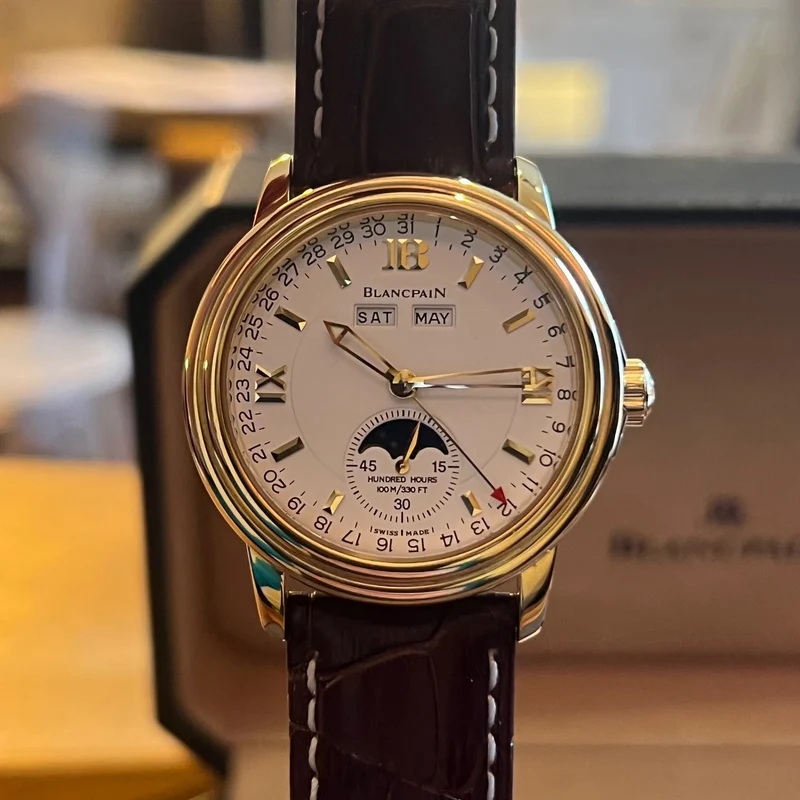 Blancpain Léman Quantième Annuel Phase de Lune Or Jaune 18 Carats 2763.1418A-53