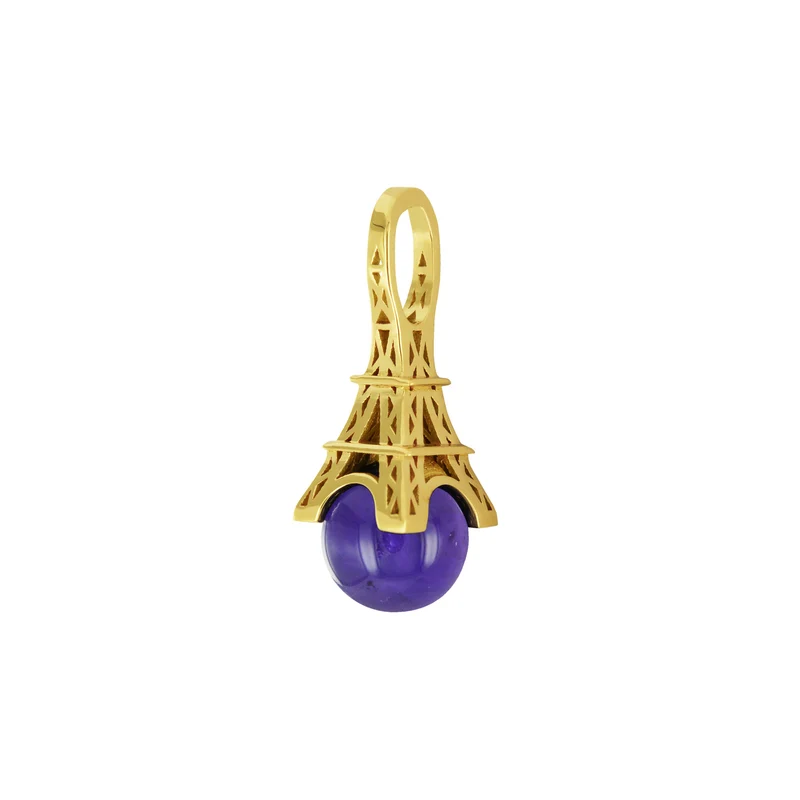 Pendentif French Kiss en or et Perle Améthyste