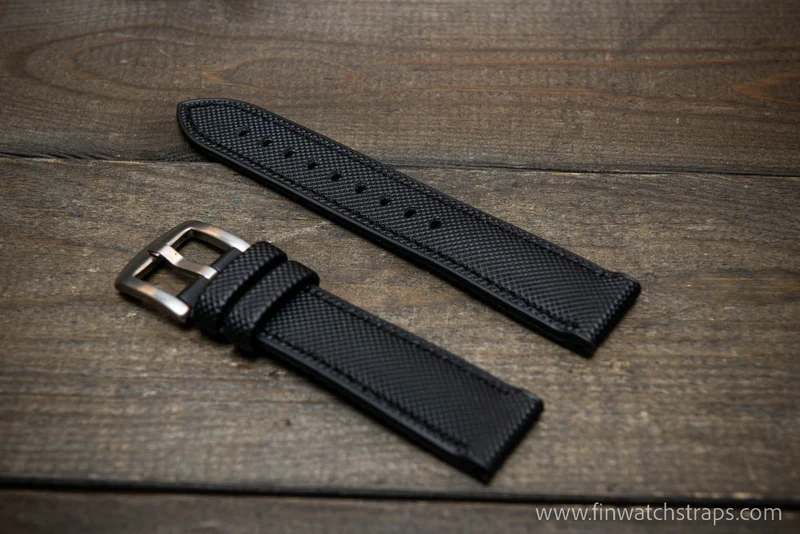 Sailcloth waterproof hybrid fluororubber (FKM) watch strap, premium quality, for sports, divers watches, width: 20, 22 mm.
