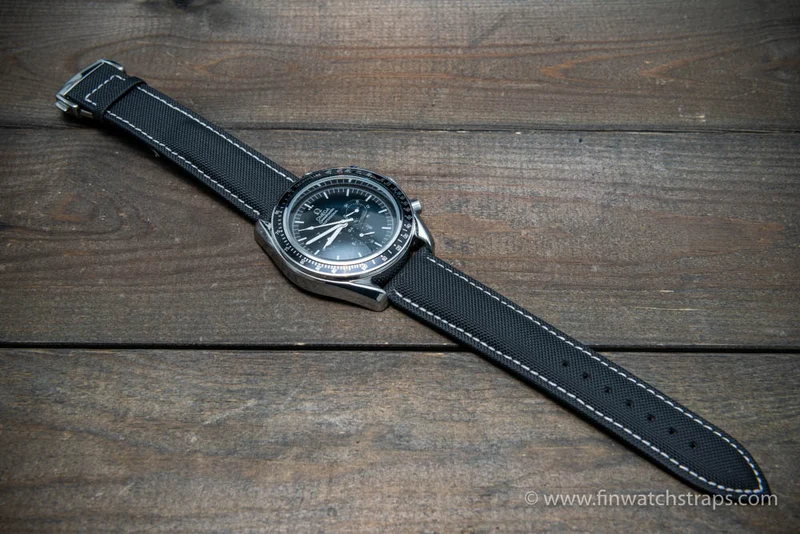 Omega watch strap, canvas with leather lining 22x20 mm