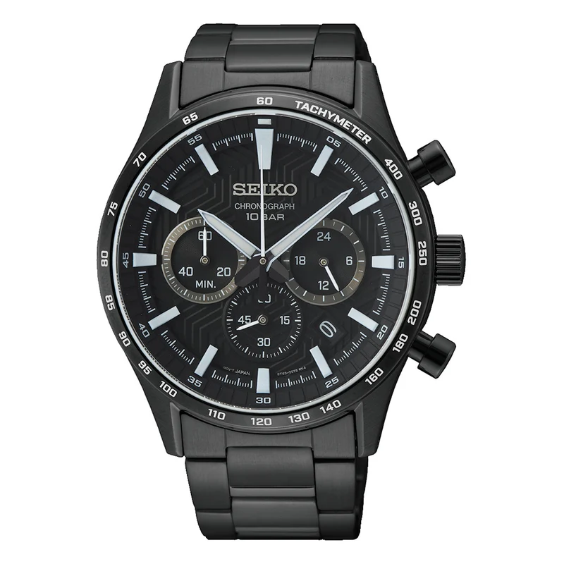 Seiko Chronograph Hommes Montre Noir SSB415P1