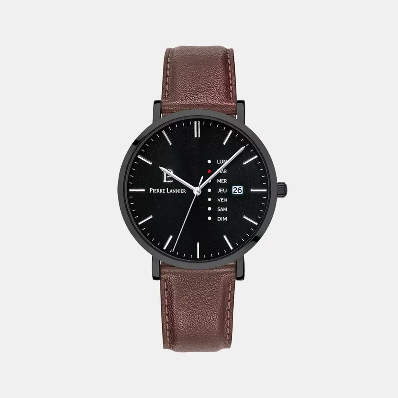 Montre PIERRE LANNIER Homme Data en Cuir 243H434