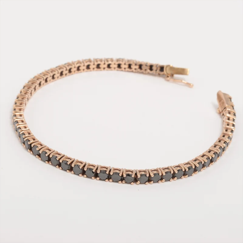 Bracelet Diamants Noirs 5.63 ct Or Rose 18k 12.8g