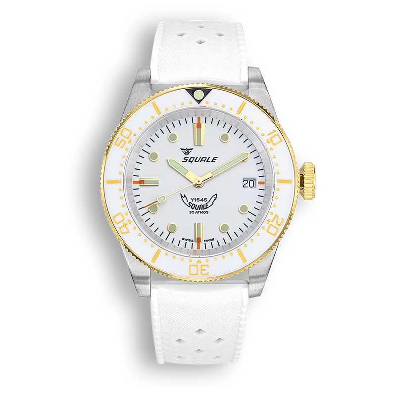Montre automatique Squale 1545 en acier et caoutchouc blanc (1545WTWT.HTW)