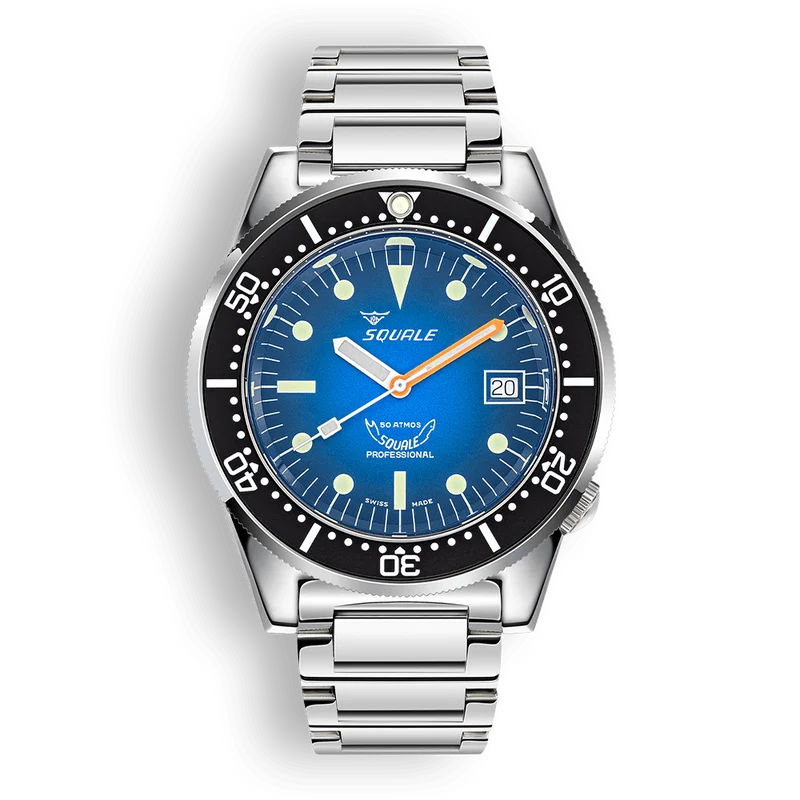 Montre automatique Squale 1521 Blue Ray en acier (1521PROFD.SQ20L)